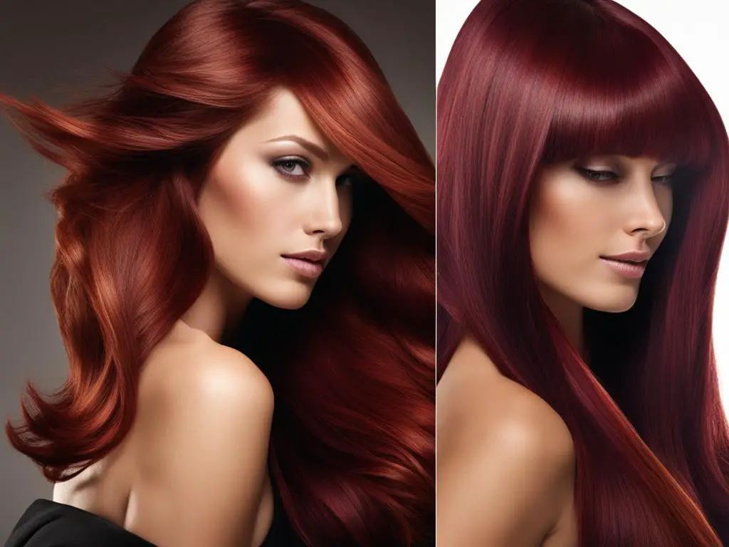 mahogany vs burgundy hair color comparison