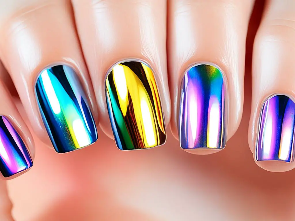 chrome nails vs holographic